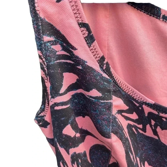 Adolfo Dominguez Pink Sleeveless Abstract Dress - Picture 4 of 7